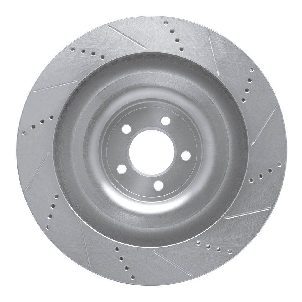 Dynamic Friction 631-20021D - Drilled and Slotted Silver Zinc Brake Rotor