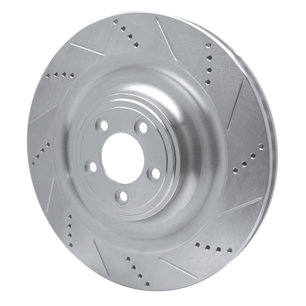 Dynamic Friction 631-20022D - Drilled and Slotted Silver Zinc Brake Rotor