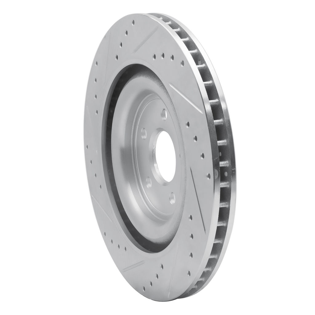 Dynamic Friction 631-20024D - Drilled and Slotted Silver Zinc Brake Rotor