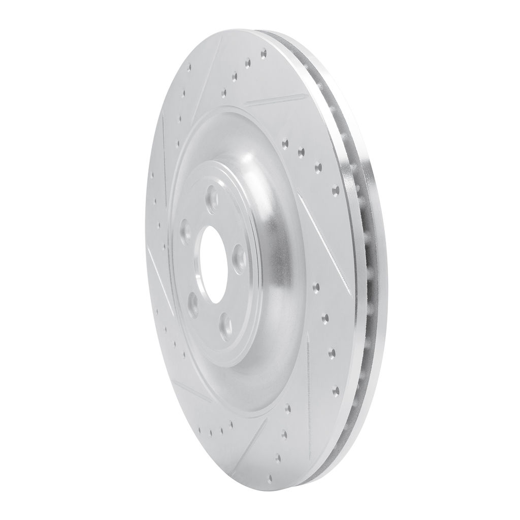Dynamic Friction 631-20027L - Drilled and Slotted Silver Zinc Brake Rotor