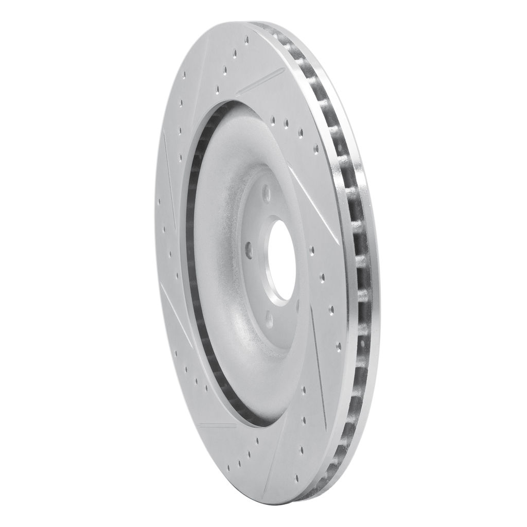 Dynamic Friction 631-20027R - Drilled and Slotted Silver Zinc Brake Rotor
