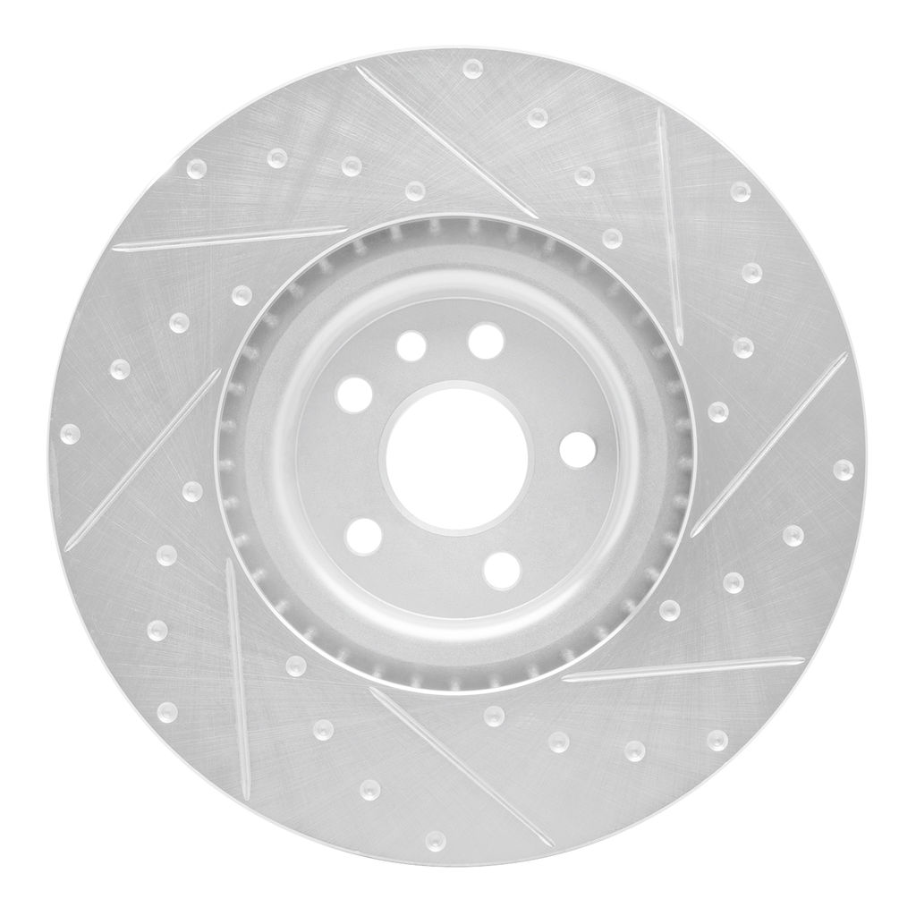 Dynamic Friction 631-20039L - Drilled and Slotted Silver Zinc Brake Rotor