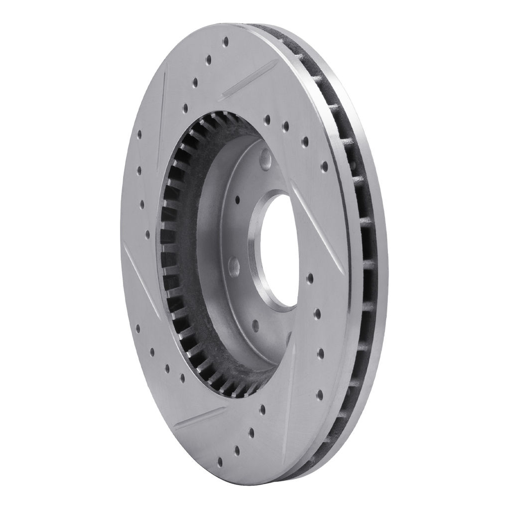 Dynamic Friction 631-21007R - Drilled and Slotted Silver Zinc Brake Rotor