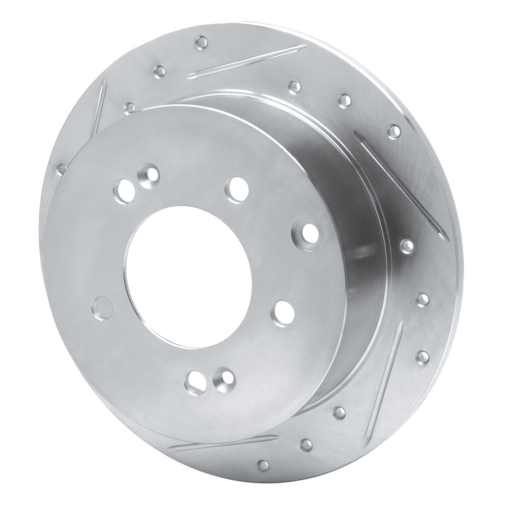 Dynamic Friction 631-21013L - Drilled and Slotted Silver Zinc Brake Rotor