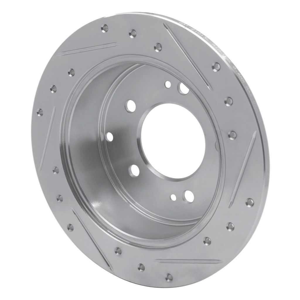 Dynamic Friction 631-21013L - Drilled and Slotted Silver Zinc Brake Rotor