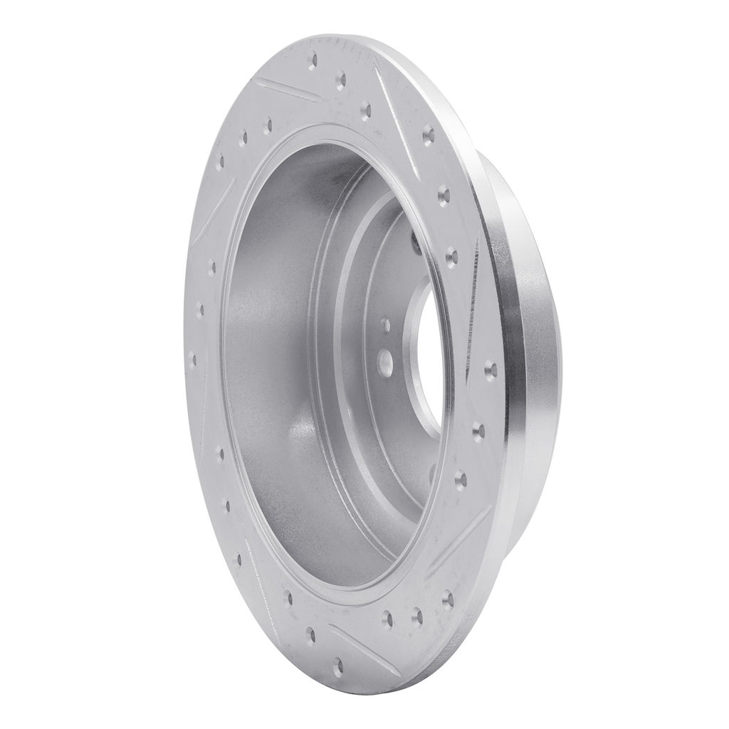 Dynamic Friction 631-21017L - Drilled and Slotted Silver Zinc Brake Rotor
