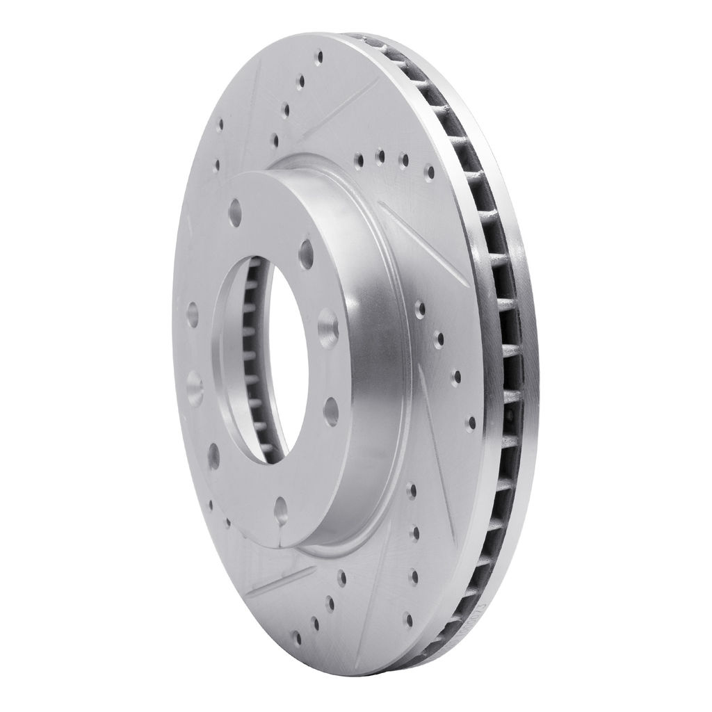 Dynamic Friction 631-21023L - Drilled and Slotted Silver Zinc Brake Rotor