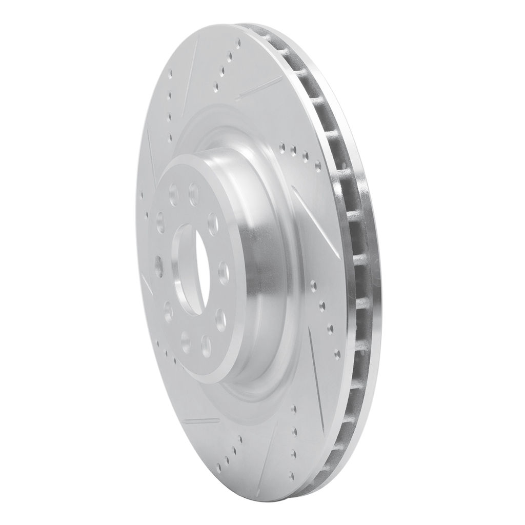 Dynamic Friction 631-26006L - Drilled and Slotted Silver Zinc Brake Rotor