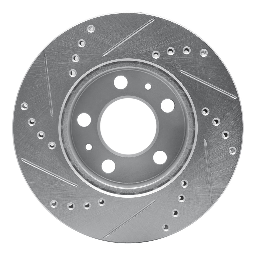 Dynamic Friction 631-27005R - Drilled and Slotted Silver Zinc Brake Rotor