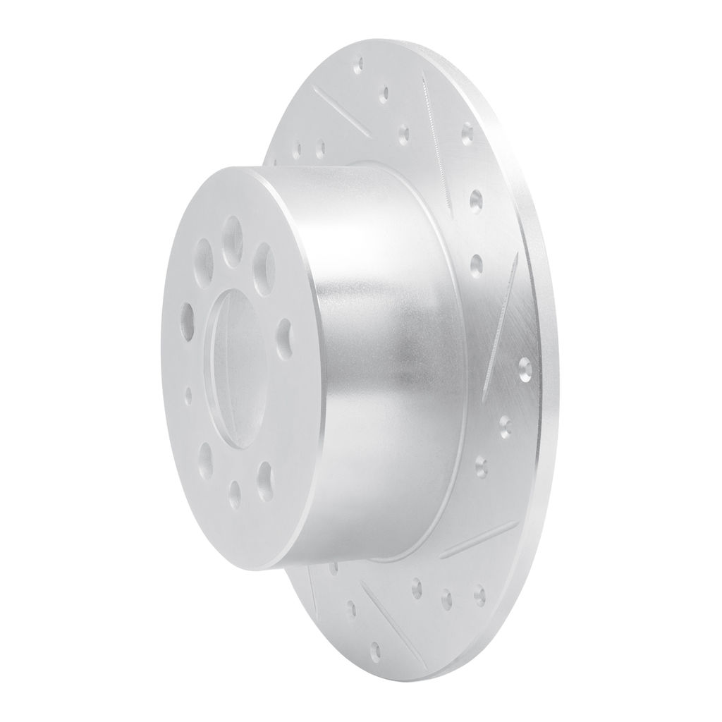 Dynamic Friction 631-27006R - Drilled and Slotted Silver Zinc Brake Rotor