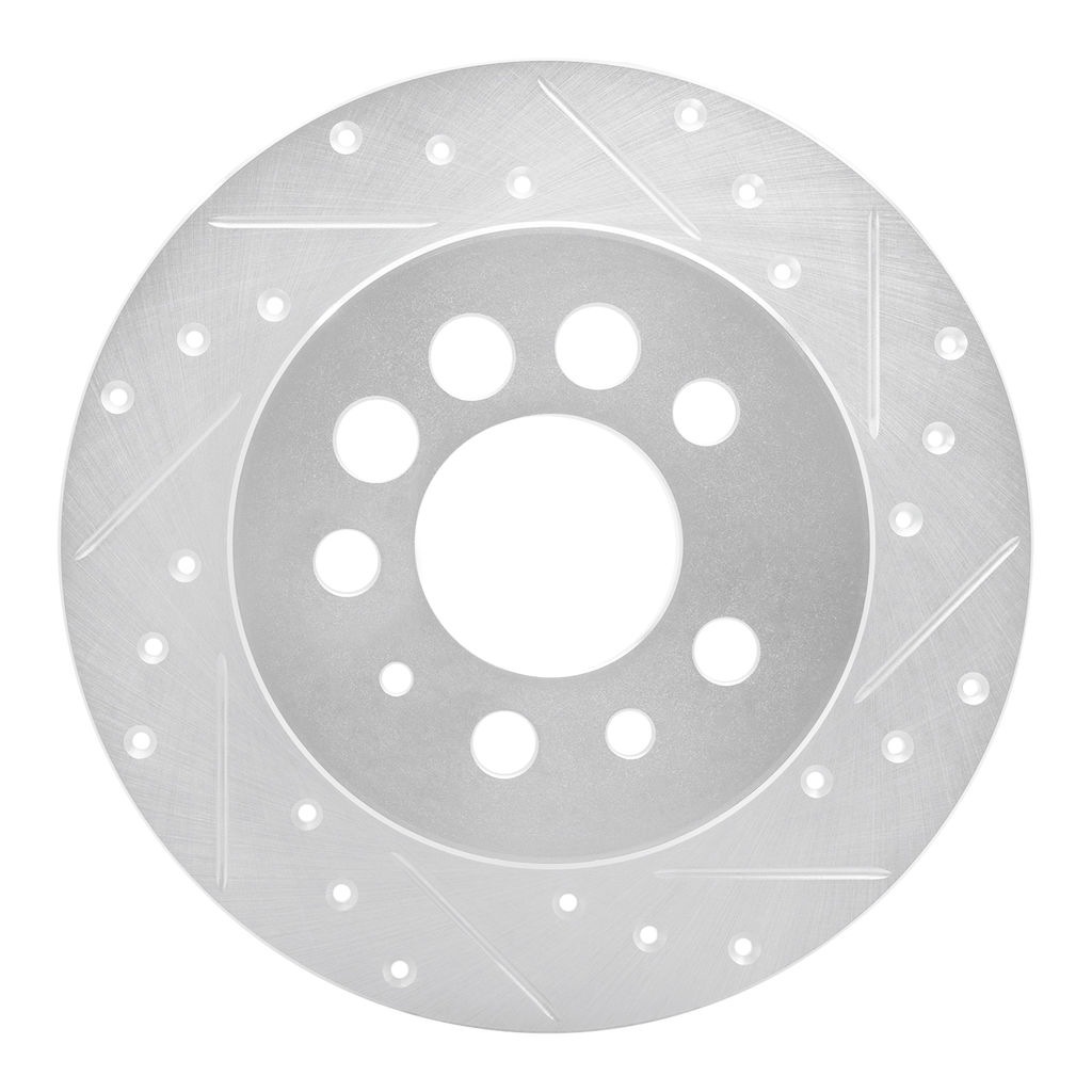 Dynamic Friction 631-27006R - Drilled and Slotted Silver Zinc Brake Rotor