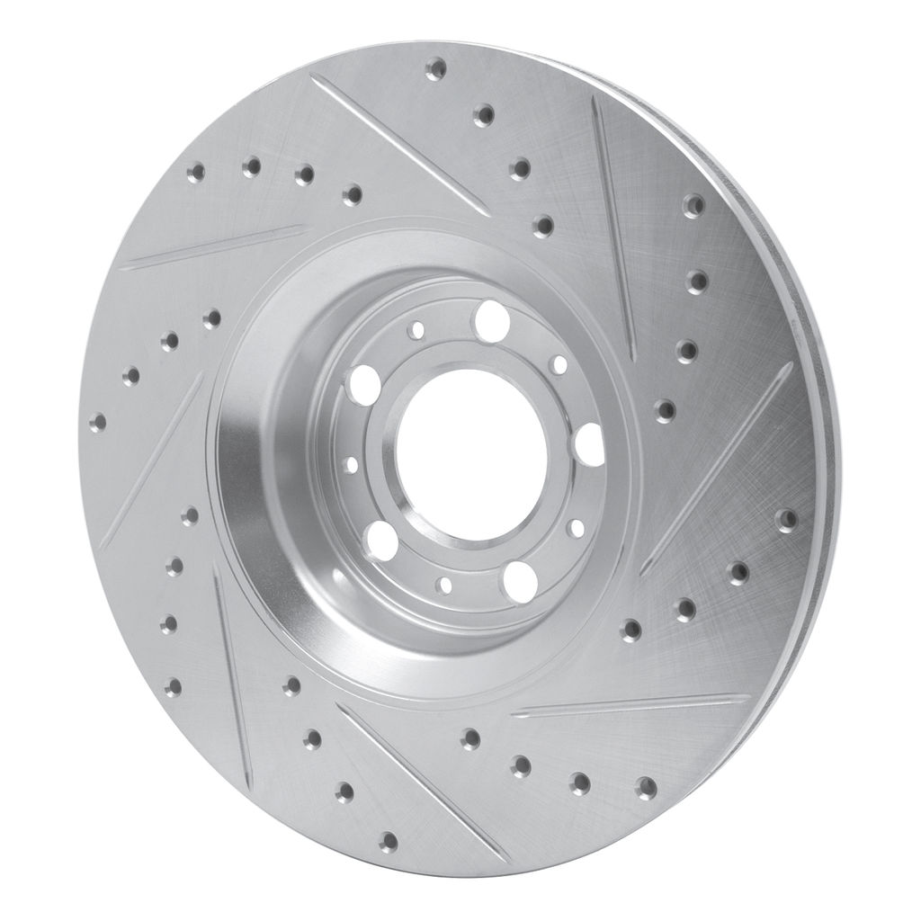 Dynamic Friction 631-27038L - Drilled and Slotted Silver Zinc Brake Rotor