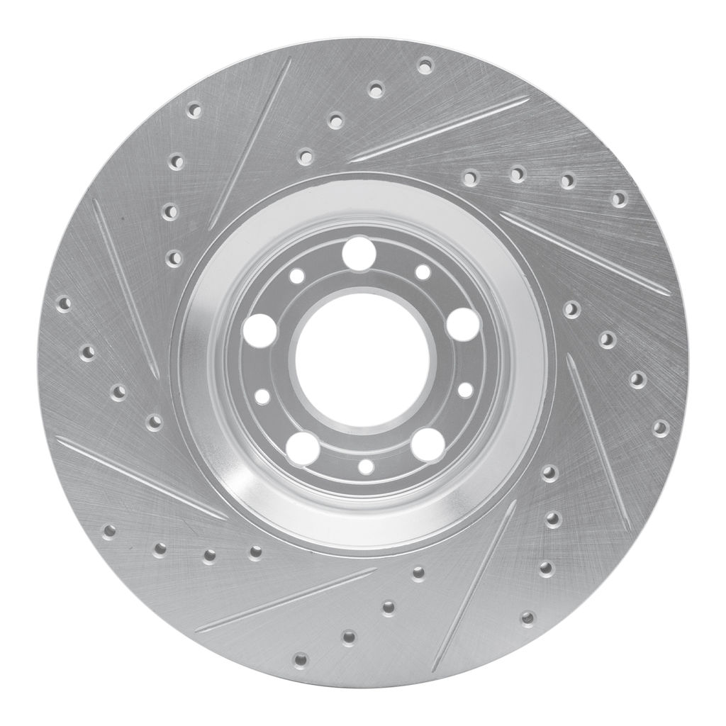 Dynamic Friction 631-27038R - Drilled and Slotted Silver Zinc Brake Rotor