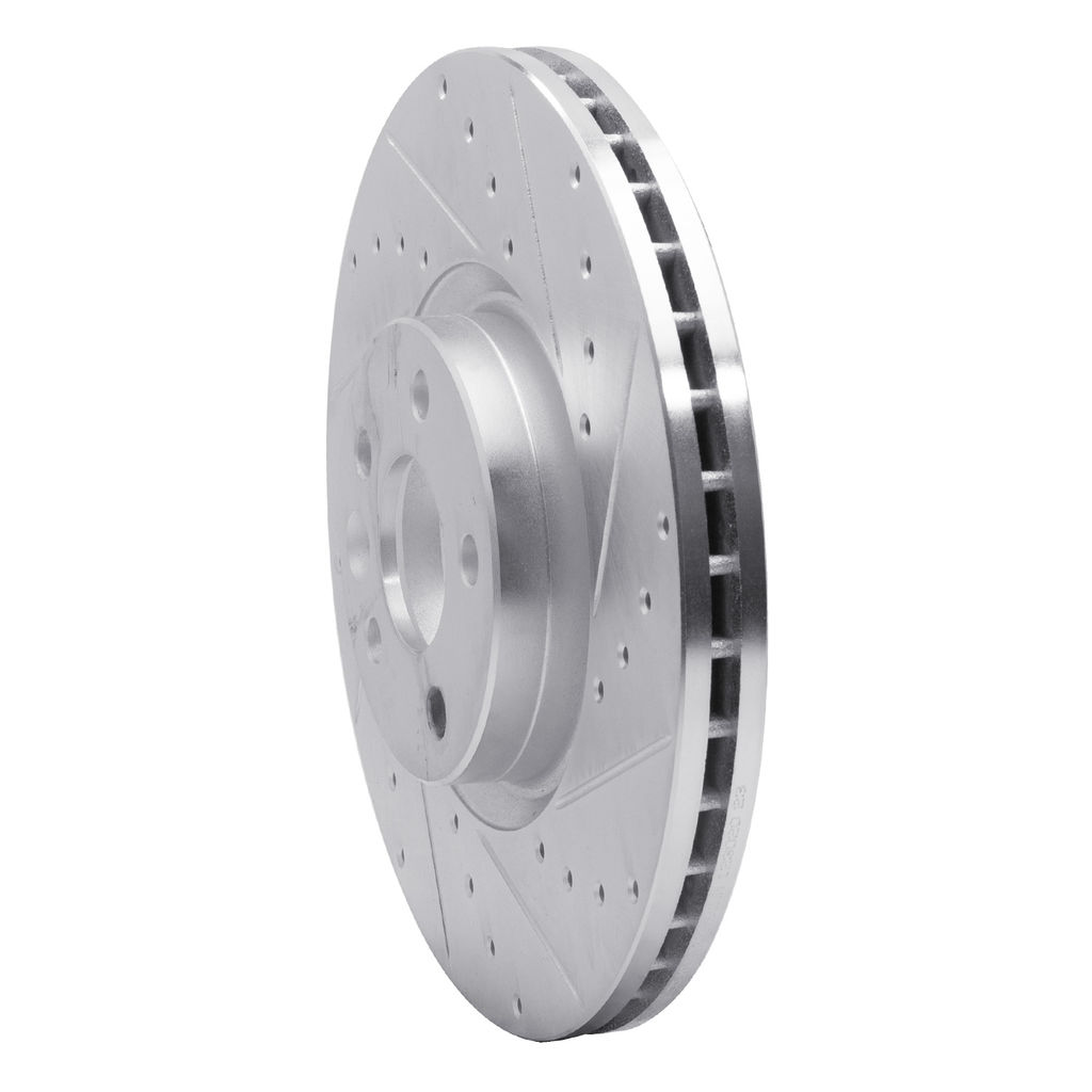 Dynamic Friction 631-27055R - Drilled and Slotted Silver Zinc Brake Rotor