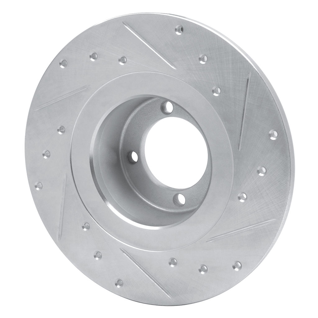 Dynamic Friction 631-31000L - Drilled and Slotted Silver Zinc Brake Rotor