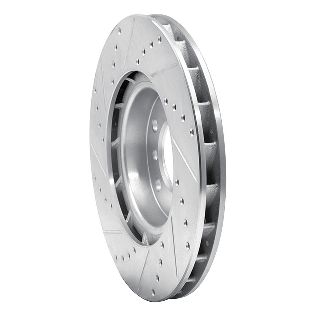 Dynamic Friction 631-31036D - Drilled and Slotted Silver Zinc Brake Rotor