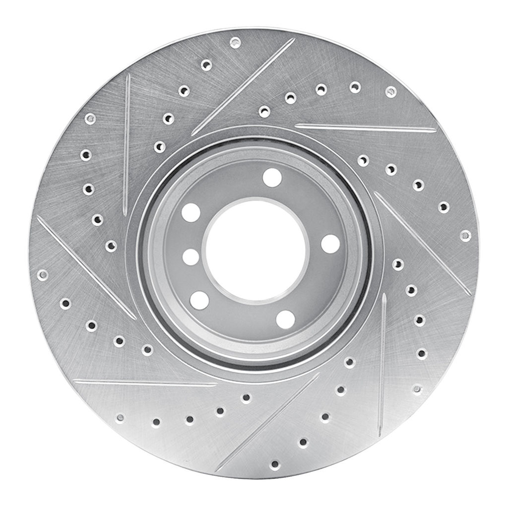 Dynamic Friction 631-31040R - Drilled and Slotted Silver Zinc Brake Rotor