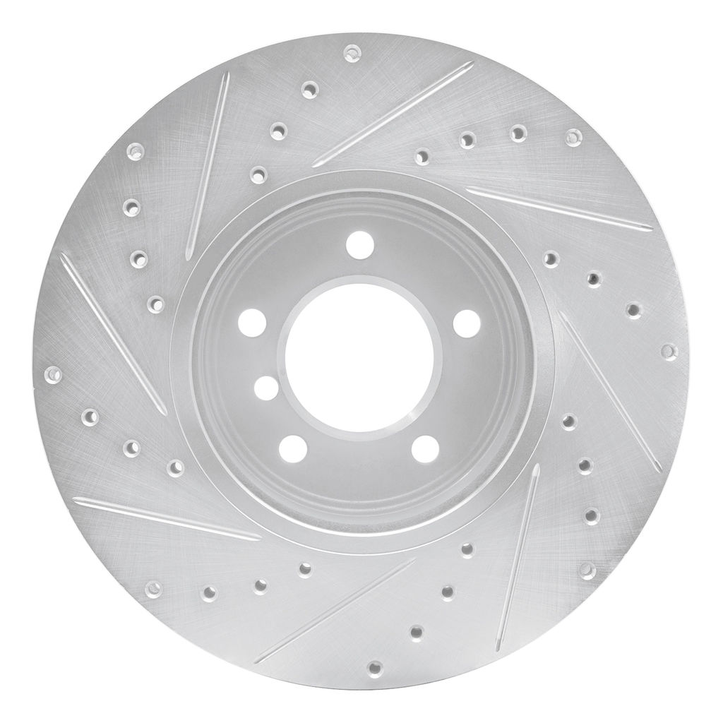 Dynamic Friction 631-31062R - Drilled and Slotted Silver Zinc Brake Rotor