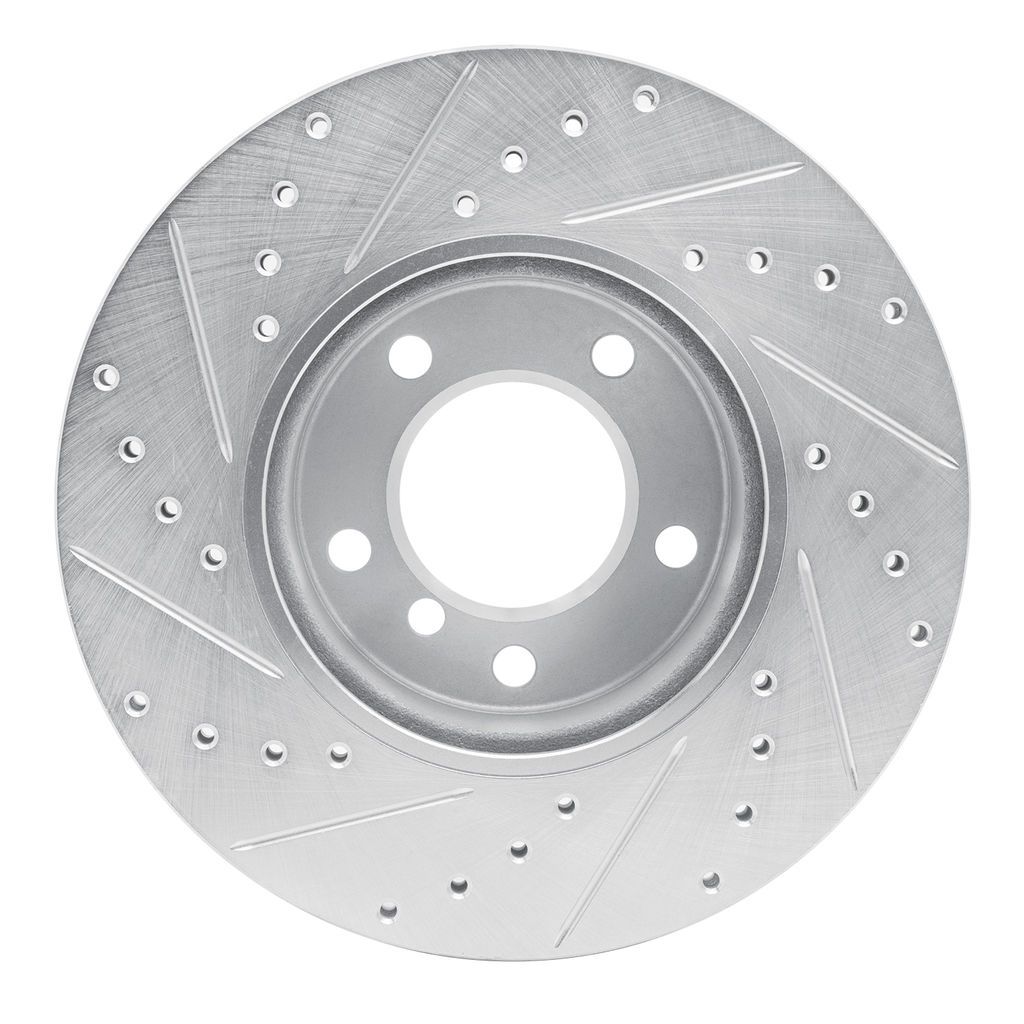 Dynamic Friction 631-31067R - Drilled and Slotted Silver Zinc Brake Rotor