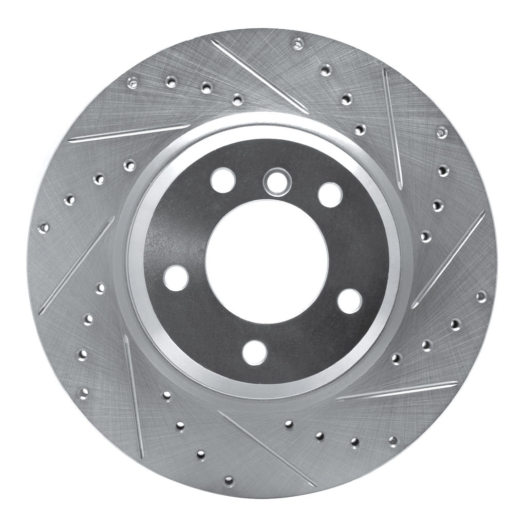 Dynamic Friction 631-31069R - Drilled and Slotted Silver Zinc Brake Rotor