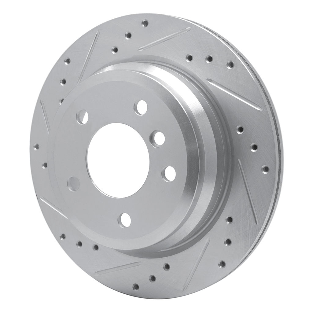 Dynamic Friction 631-31081L - Drilled and Slotted Silver Zinc Brake Rotor