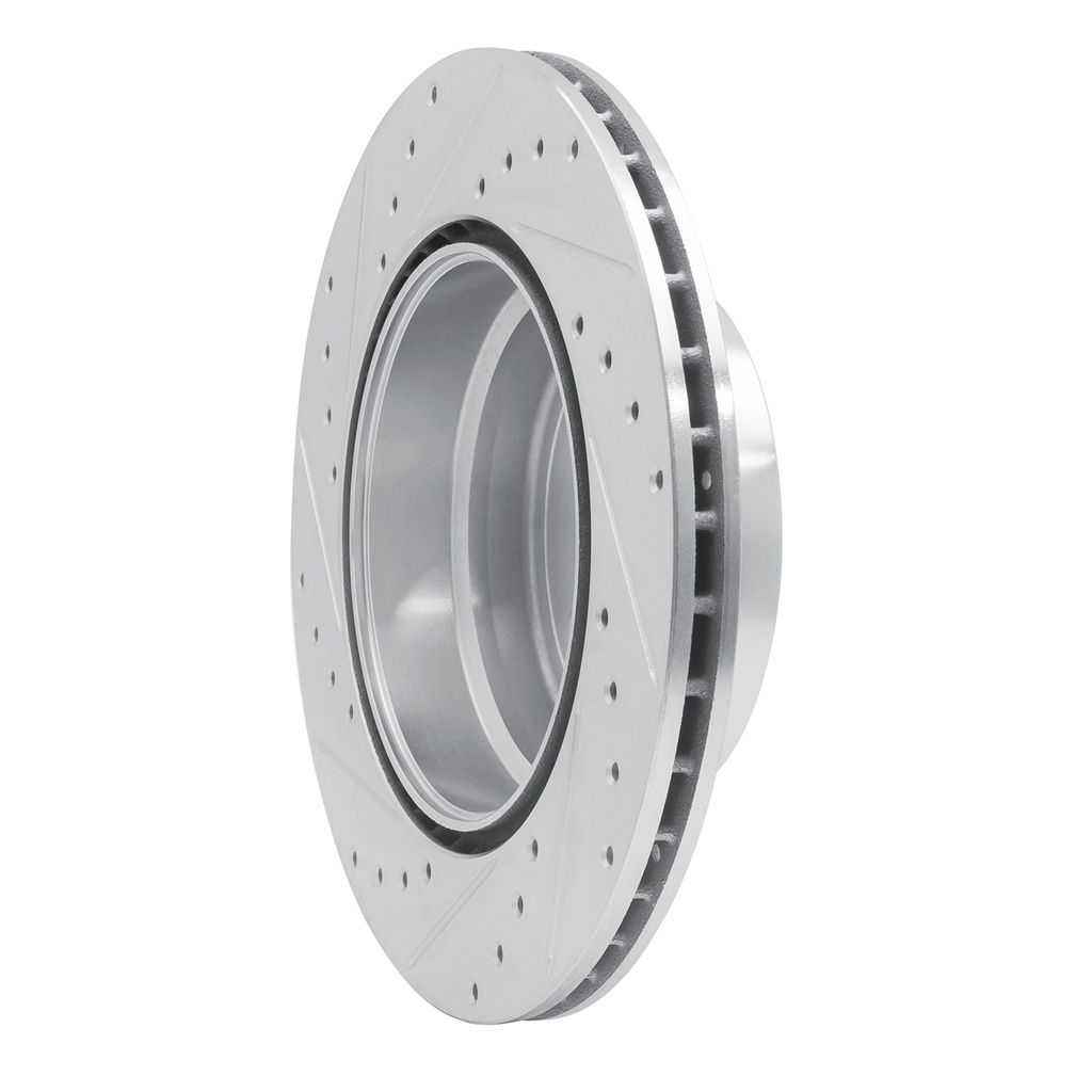 Dynamic Friction 631-31090R - Drilled and Slotted Silver Zinc Brake Rotor
