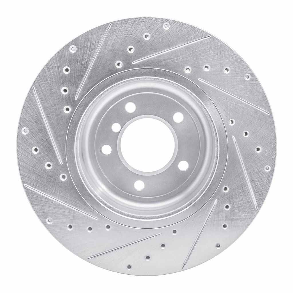Dynamic Friction 631-31105R - Drilled and Slotted Silver Zinc Brake Rotor