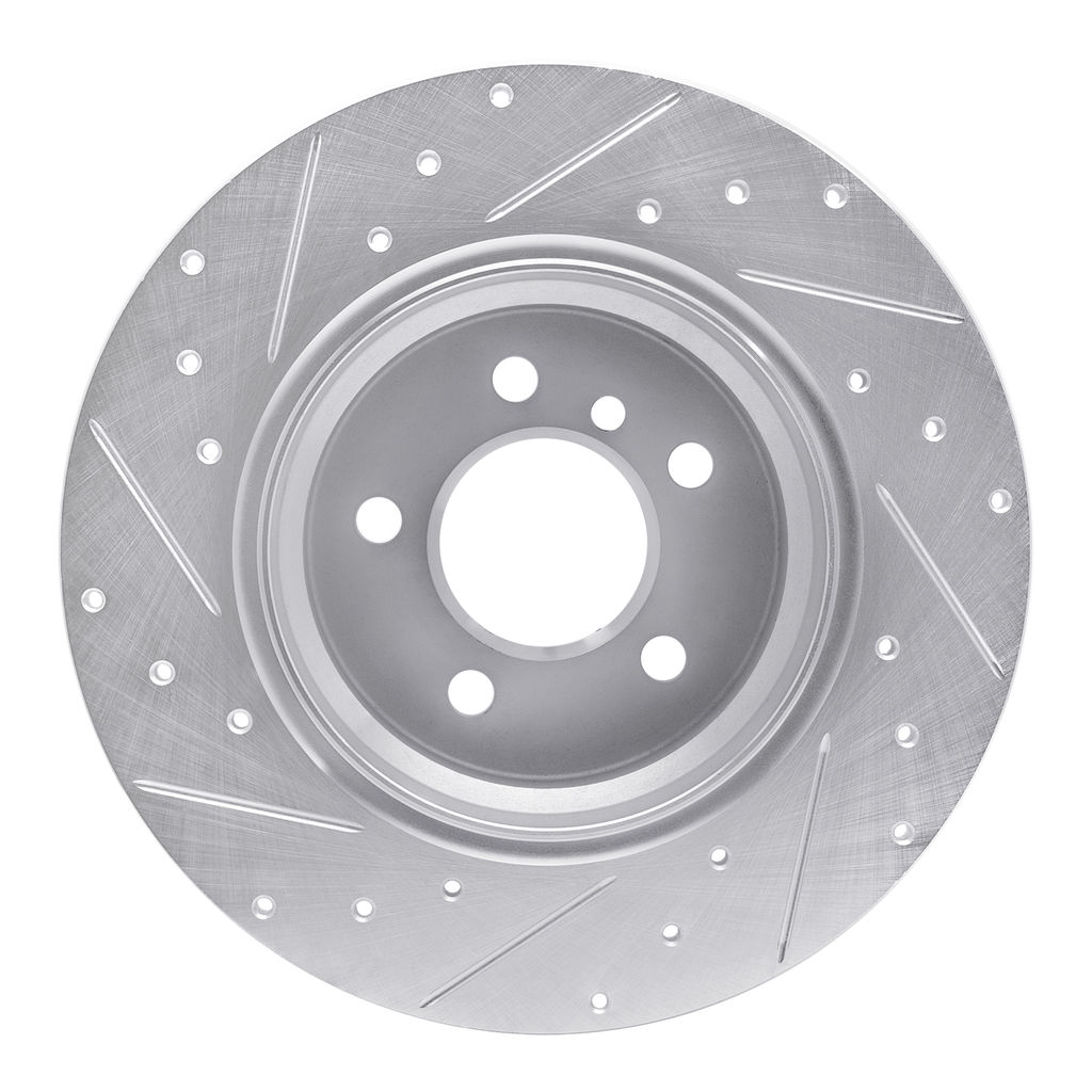 Dynamic Friction 631-31136R - Drilled and Slotted Silver Zinc Brake Rotor