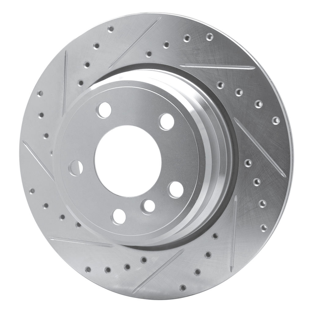 Dynamic Friction 631-31138L - Drilled and Slotted Silver Zinc Brake Rotor