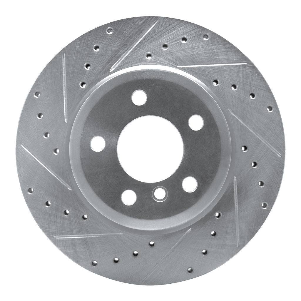 Dynamic Friction 631-31139L - Drilled and Slotted Silver Zinc Brake Rotor