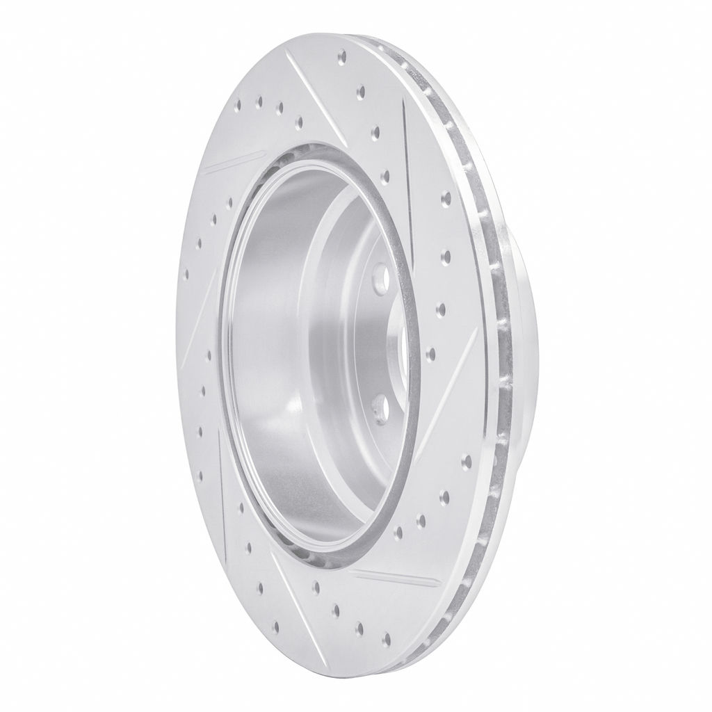 Dynamic Friction 631-31143L - Drilled and Slotted Silver Zinc Brake Rotor