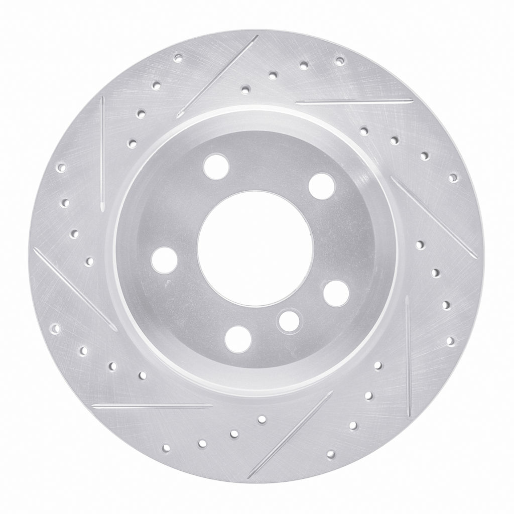 Dynamic Friction 631-31143L - Drilled and Slotted Silver Zinc Brake Rotor