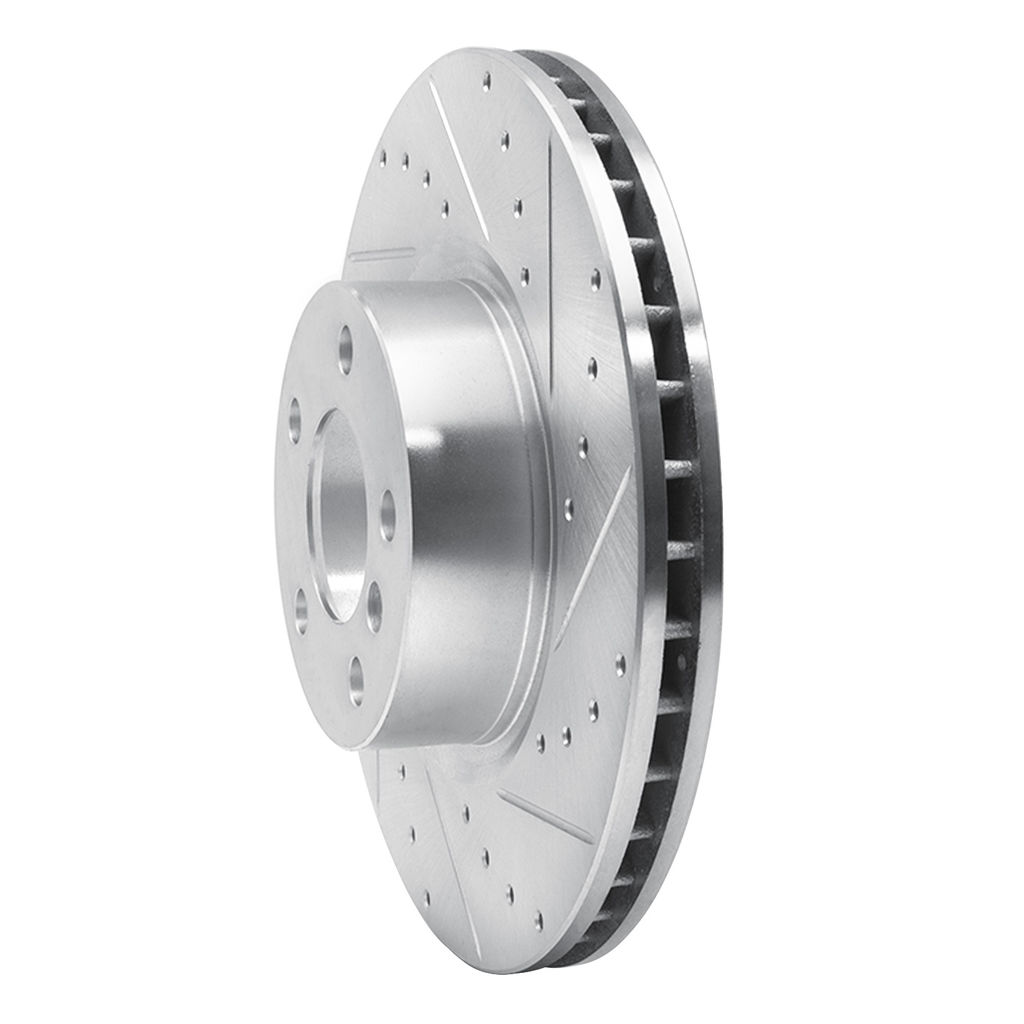 Dynamic Friction 631-31151R - Drilled and Slotted Silver Zinc Brake Rotor