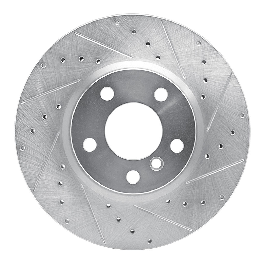 Dynamic Friction 631-31151R - Drilled and Slotted Silver Zinc Brake Rotor