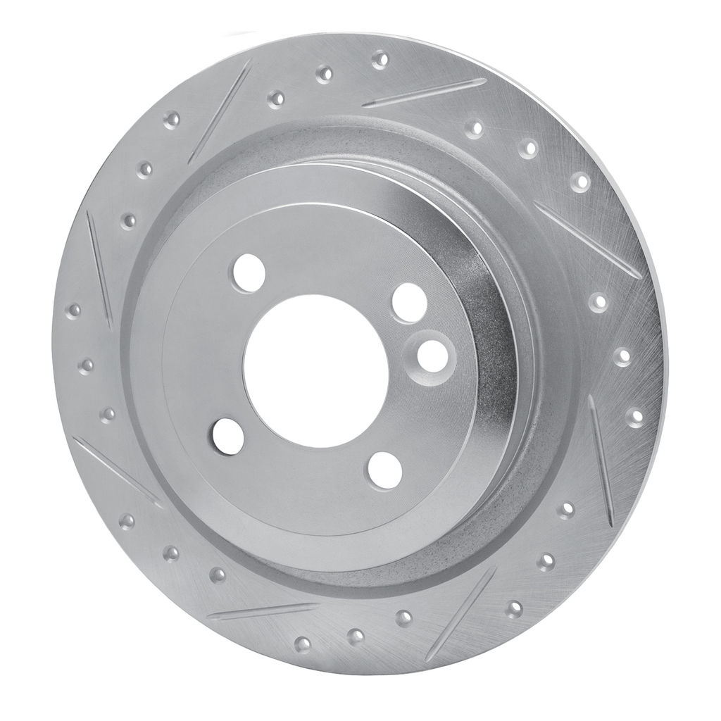 Dynamic Friction 631-32007L - Drilled and Slotted Silver Zinc Brake Rotor