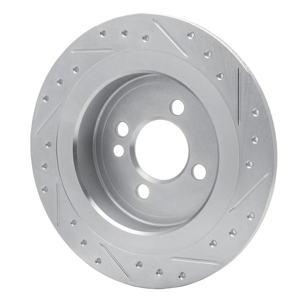 Dynamic Friction 631-32007L - Drilled and Slotted Silver Zinc Brake Rotor