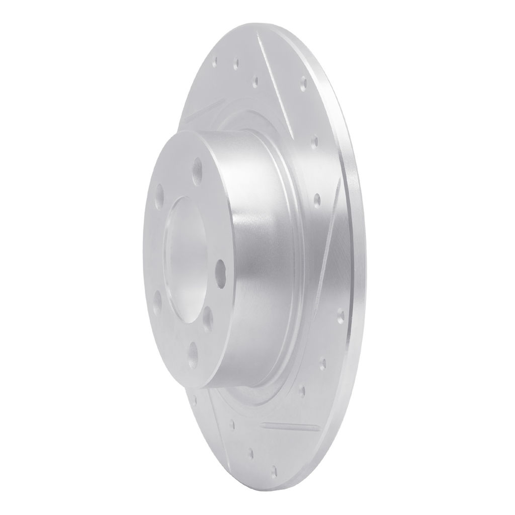 Dynamic Friction 631-32012R - Drilled and Slotted Silver Zinc Brake Rotor