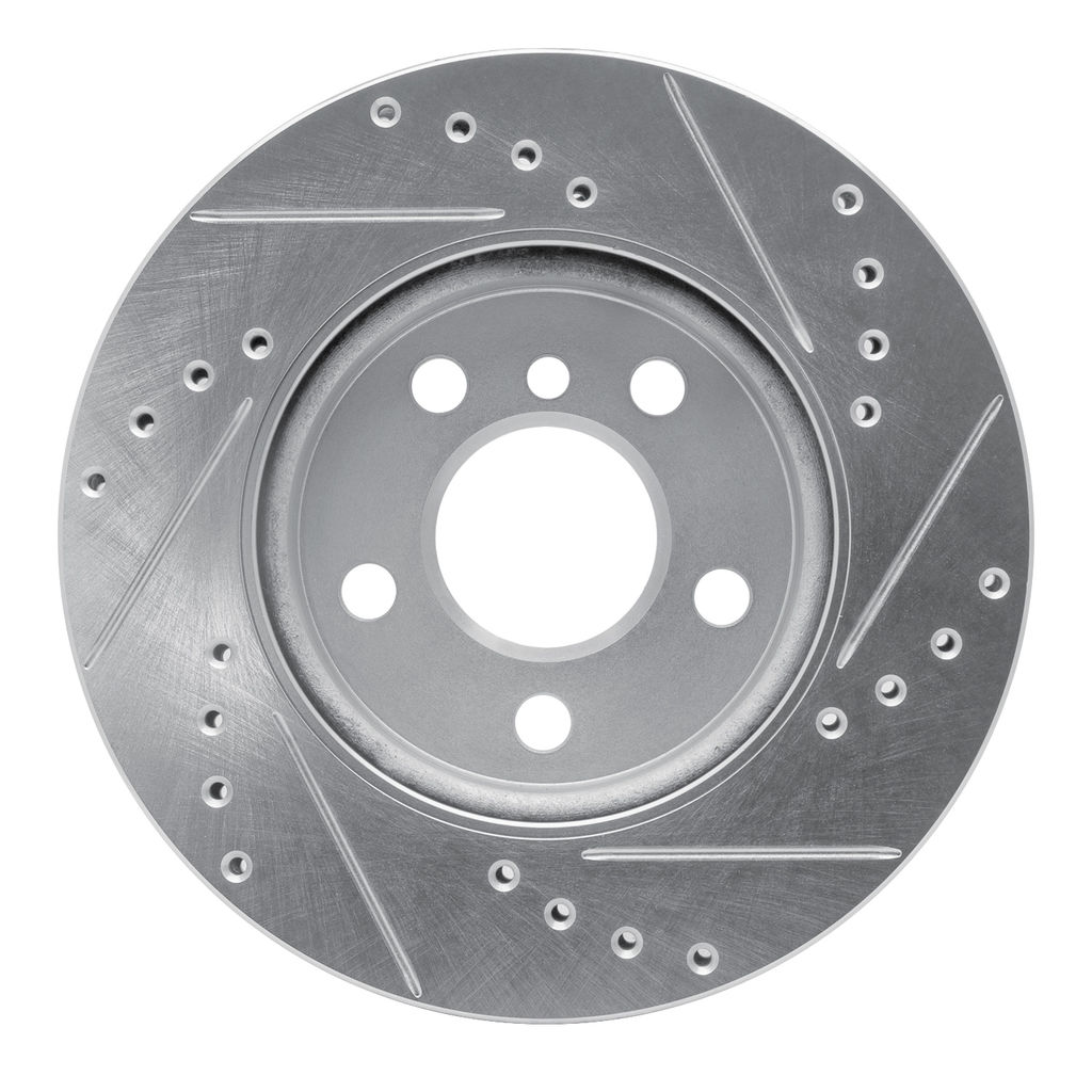 Dynamic Friction 631-32017L - Drilled and Slotted Silver Zinc Brake Rotor
