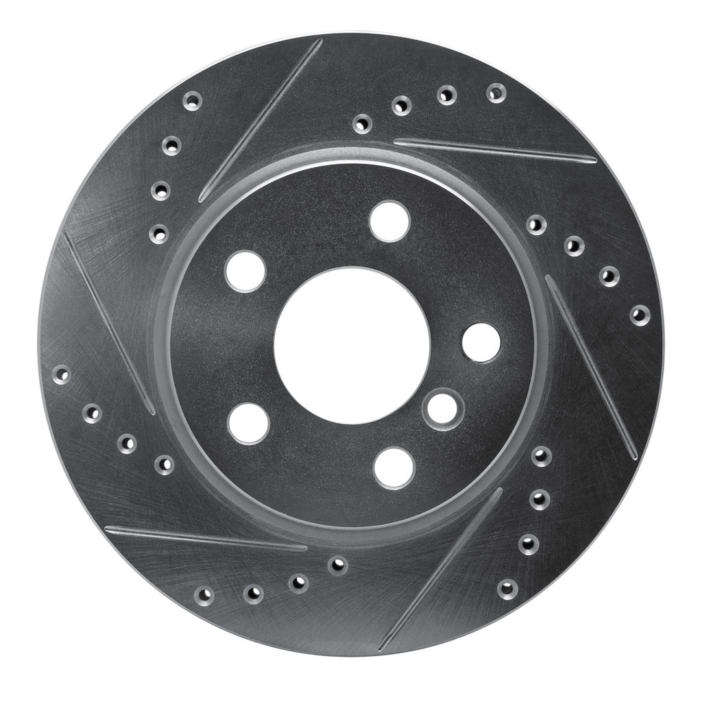 Dynamic Friction 631-32017L - Drilled and Slotted Silver Zinc Brake Rotor