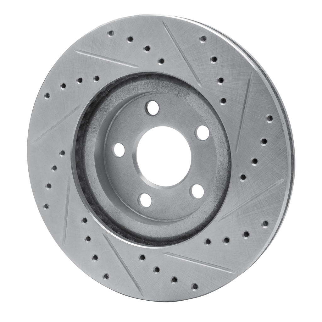 Dynamic Friction 631-39012L - Drilled and Slotted Silver Zinc Brake Rotor