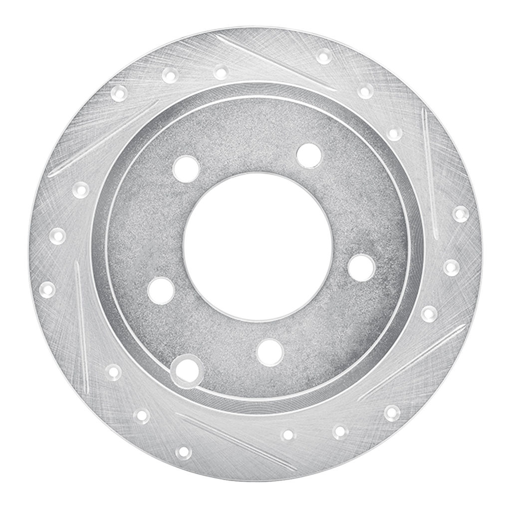 Dynamic Friction 631-39022R - Drilled and Slotted Silver Zinc Brake Rotor