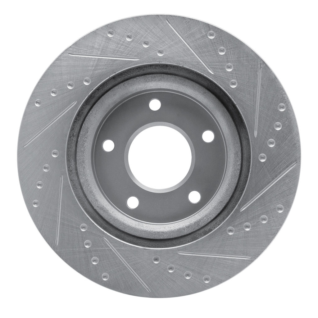 Dynamic Friction 631-39023L - Drilled and Slotted Silver Zinc Brake Rotor