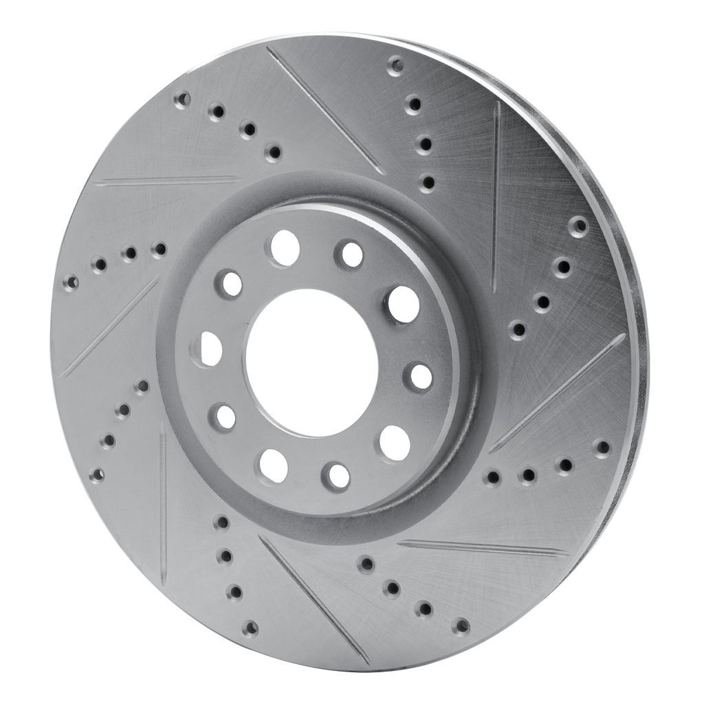 Dynamic Friction 631-39025R - Drilled and Slotted Silver Zinc Brake Rotor