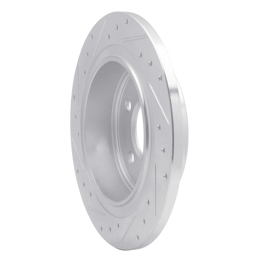 Dynamic Friction 631-39028R - Drilled and Slotted Silver Zinc Brake Rotor