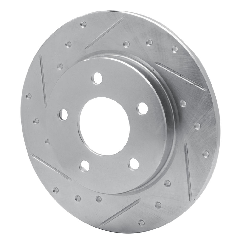 Dynamic Friction 631-40008L - Drilled and Slotted Silver Zinc Brake Rotor