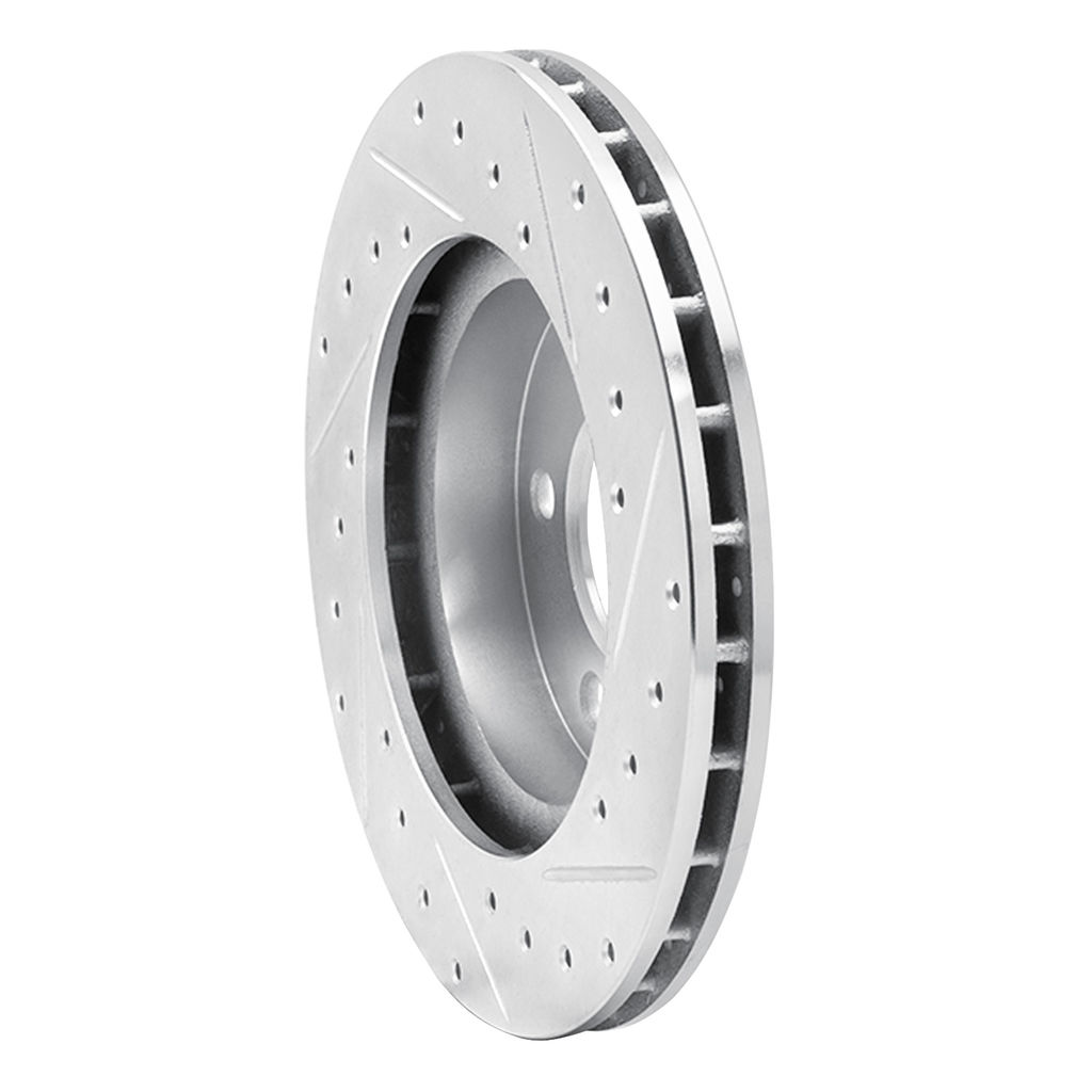 Dynamic Friction 631-40011L - Drilled and Slotted Silver Zinc Brake Rotor