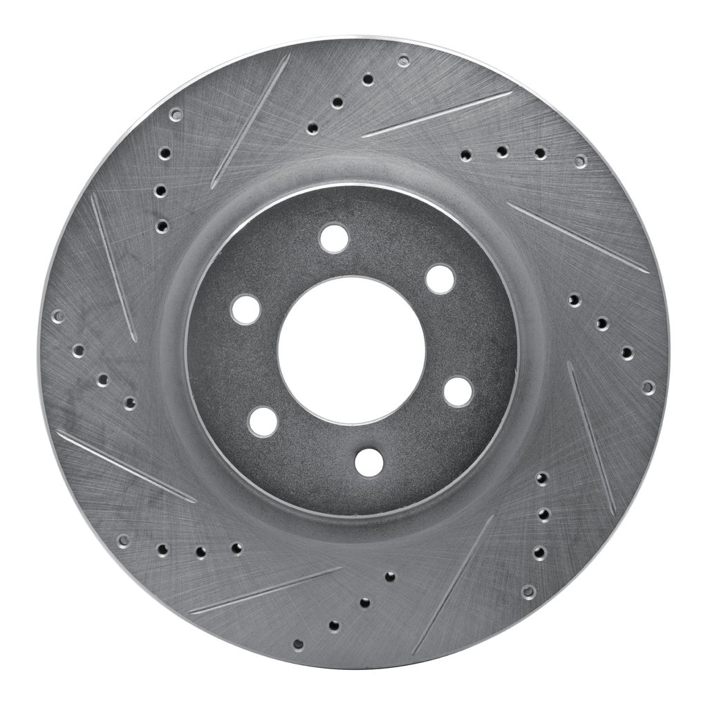 Dynamic Friction 631-40013L - Drilled and Slotted Silver Zinc Brake Rotor