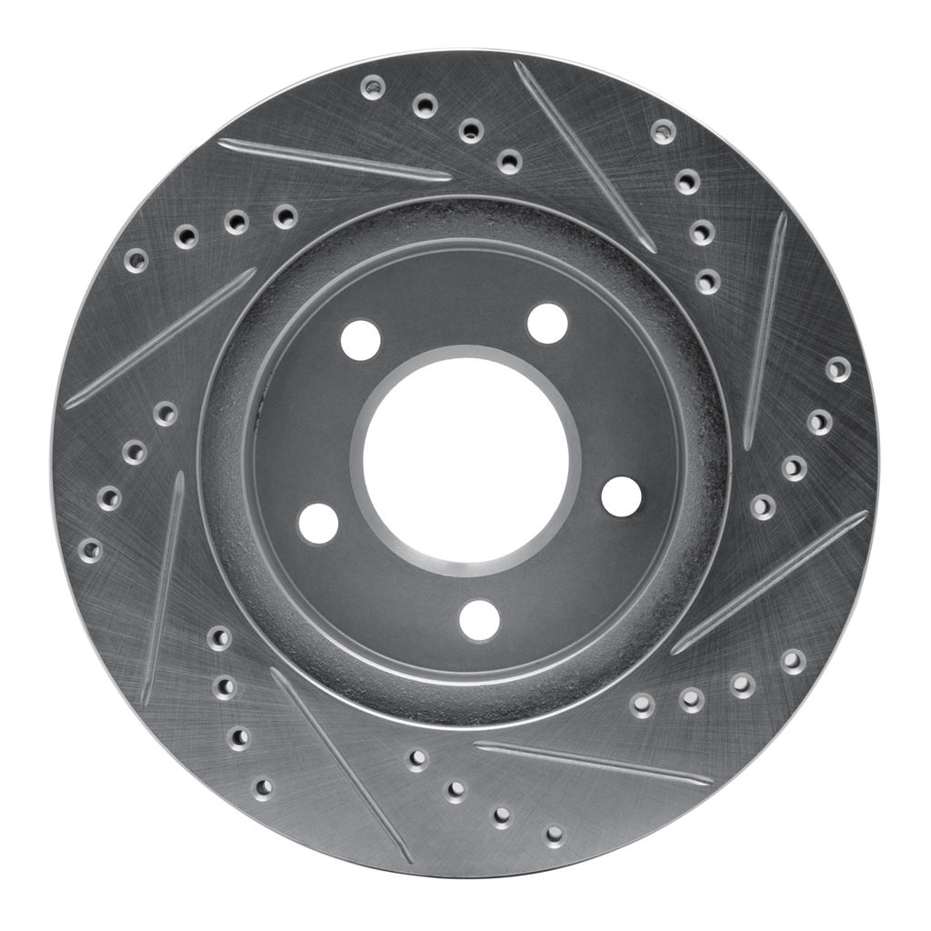 Dynamic Friction 631-40018L - Drilled and Slotted Silver Zinc Brake Rotor