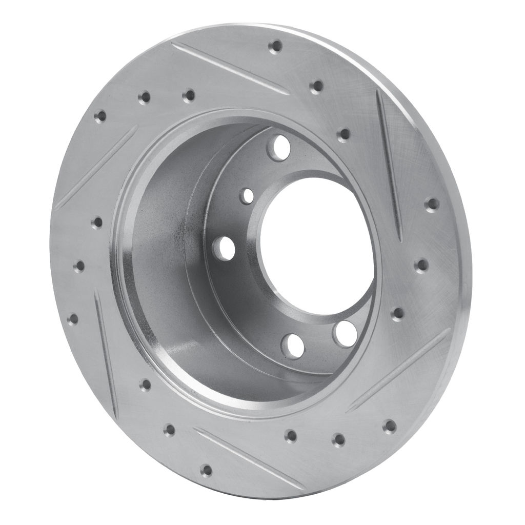 Dynamic Friction 631-40038L - Drilled and Slotted Silver Zinc Brake Rotor