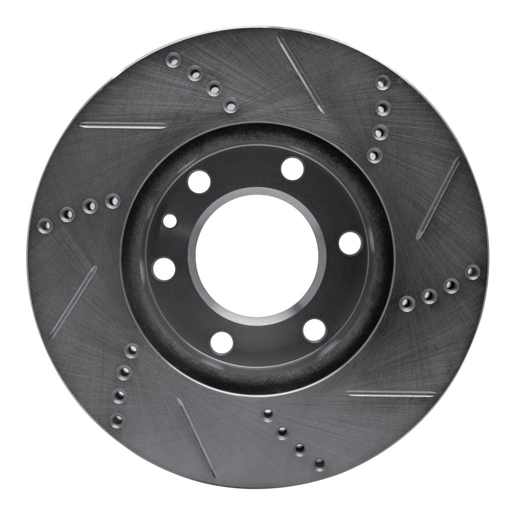Dynamic Friction 631-40043L - Drilled and Slotted Silver Zinc Brake Rotor